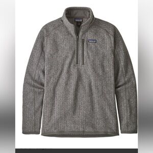 Patagonia Heathered Gray Ribbed Better Sweater 1/4 Zip Fleece Pullover Size S 44
